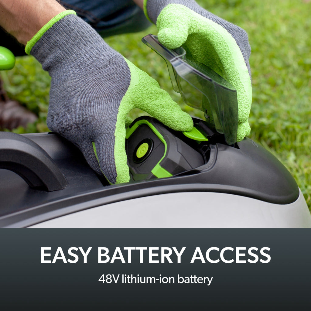 48V Cordless Lawn Mower, 42cm Cut with 50L Grass Box