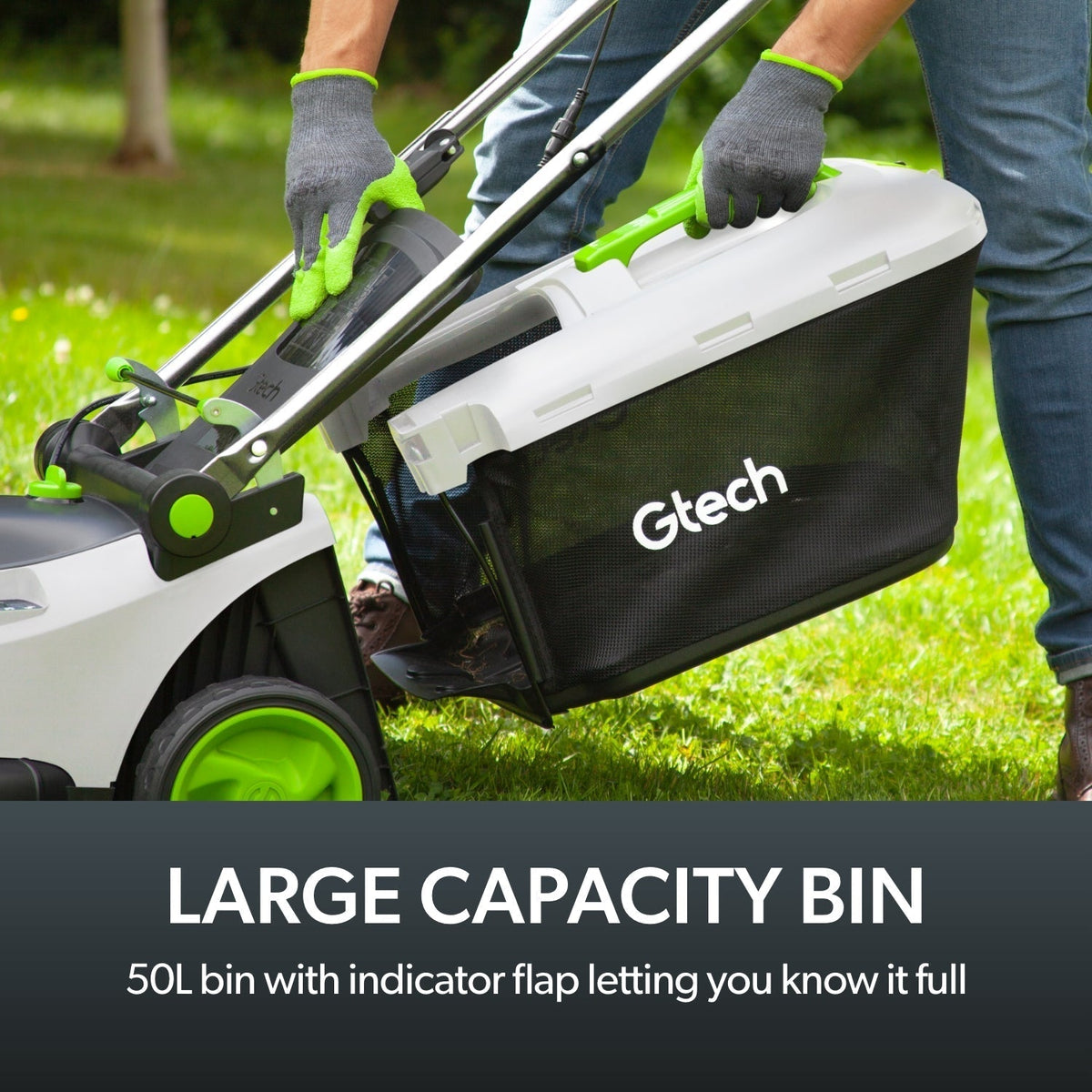 48V Cordless Lawn Mower, 42cm Cut with 50L Grass Box