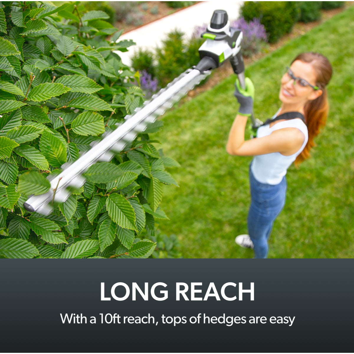 18V Long-Reach Cordless Hedge Trimmer with 53cm Blade